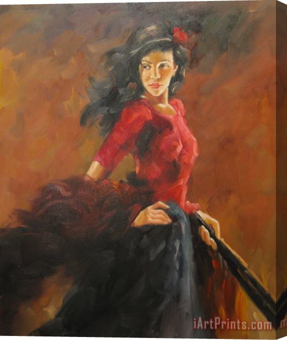 Andrew Atroshenko Fan Dancer Stretched Canvas Painting / Canvas Art