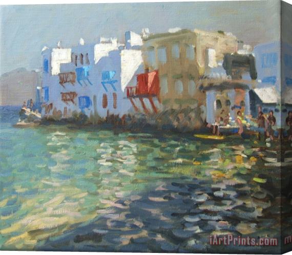 Andrew Macara Little Venice Mykonos Stretched Canvas Painting / Canvas Art