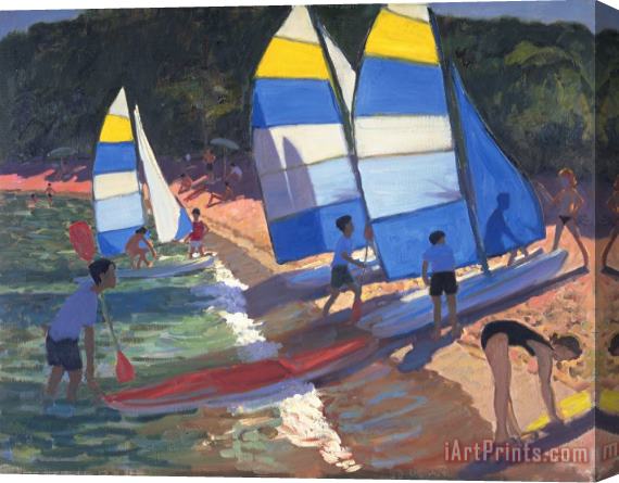 Andrew Macara Sailboats South of France Stretched Canvas Print / Canvas Art