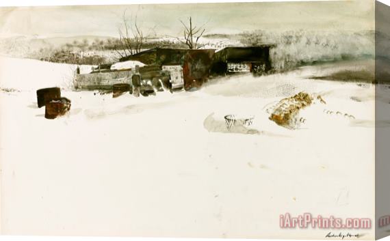 andrew wyeth Adam's Sheds 1955 Stretched Canvas Painting / Canvas Art
