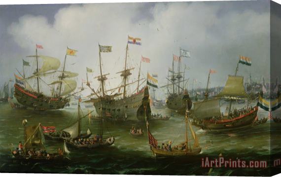 Andries van Eertvelt The Return to Amsterdam of the Second Expedition to the East Indies Stretched Canvas Print / Canvas Art