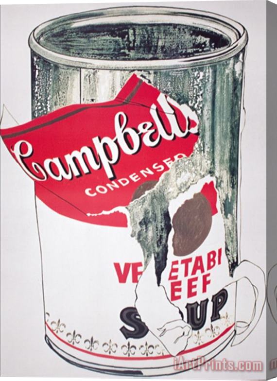 Andy Warhol Big Torn Campbell's Soup Can Vegetable Beef Stretched Canvas Print / Canvas Art