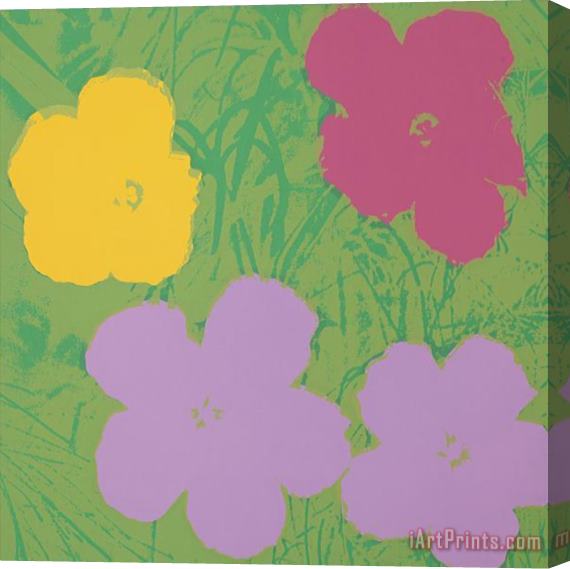 Andy Warhol Blumen 68 Rosa Gelb Pink Stretched Canvas Print / Canvas Art