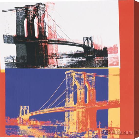 Andy Warhol Brooklyn Bridge C 1983 Black Bridge White Background Stretched Canvas Print / Canvas Art