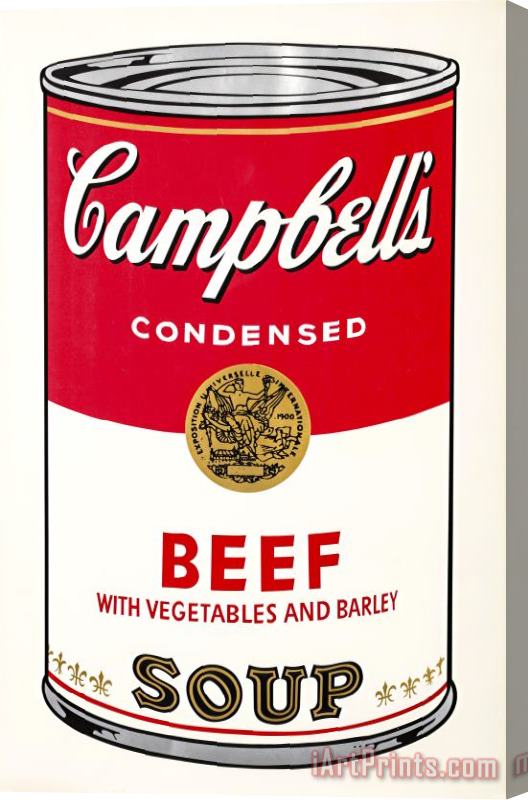 Andy Warhol Campbell's Soup Beef Vegetables Stretched Canvas Painting / Canvas Art