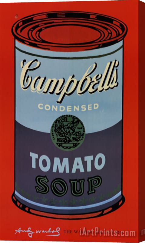 Andy Warhol Campbell's Soup Can 1965 Blue And Purple Stretched Canvas Print / Canvas Art