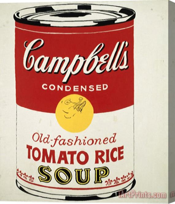 Andy Warhol Campbell's Soup Can C 1962 Old Fashioned Tomato Rice Stretched Canvas Painting / Canvas Art