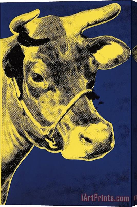 Andy Warhol Cow C 1971 Blue And Yellow Stretched Canvas Print / Canvas Art