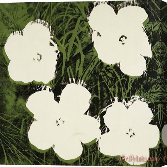 Andy Warhol Flowers C 1964 White Stretched Canvas Painting / Canvas Art