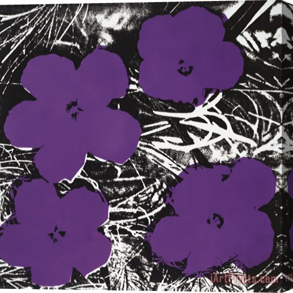 Andy Warhol Flowers C 1965 4 Purple Stretched Canvas Painting / Canvas Art