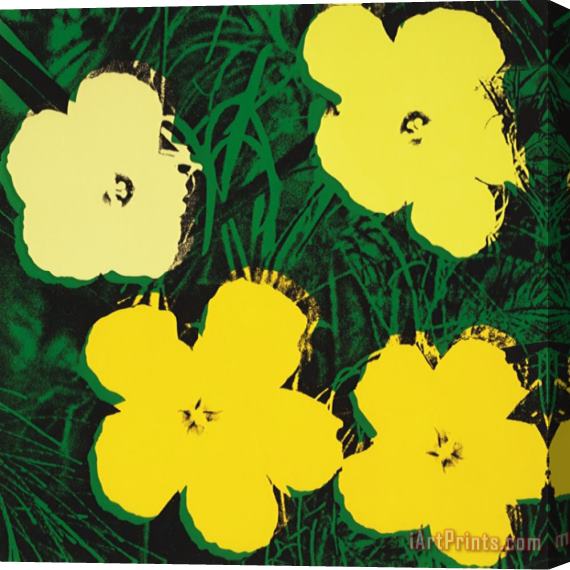 Andy Warhol Flowers C 1970 4 Yellow Stretched Canvas Print / Canvas Art