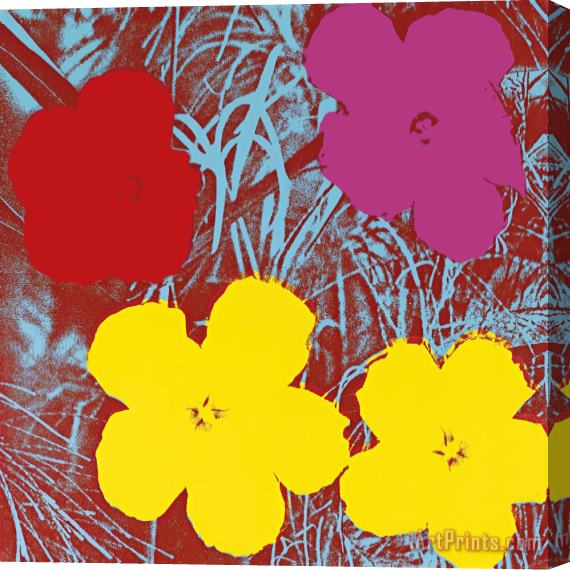 Andy Warhol Flowers C 1970 Red Pink Yellow Stretched Canvas Print / Canvas Art