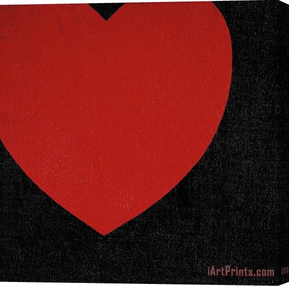 Andy Warhol Heart C 1979 Red on Black Stretched Canvas Print / Canvas Art