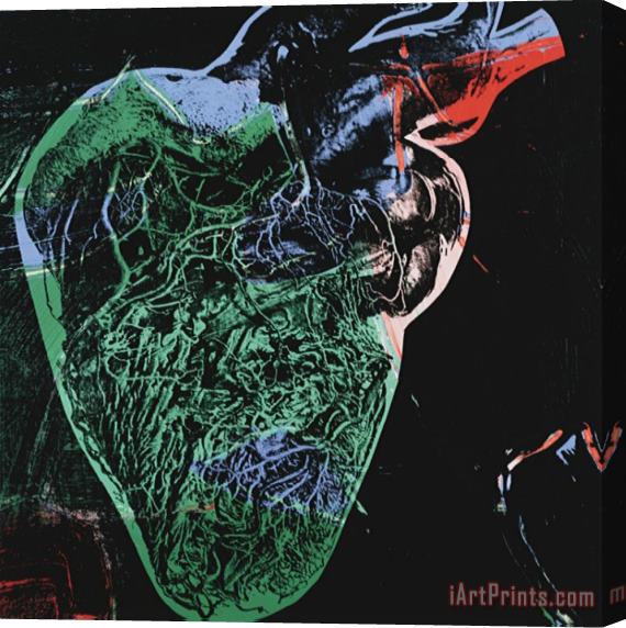 Andy Warhol Human Heart C 1979 Green Stretched Canvas Print / Canvas Art
