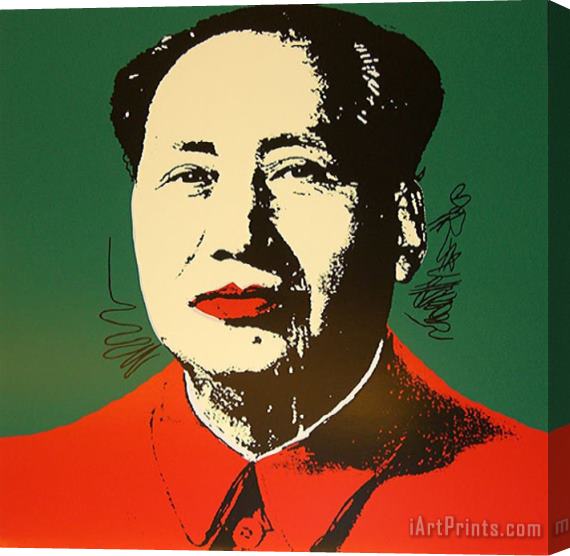 Andy Warhol Mao Tse Tung Kopf Gelb Rot Stretched Canvas Painting / Canvas Art