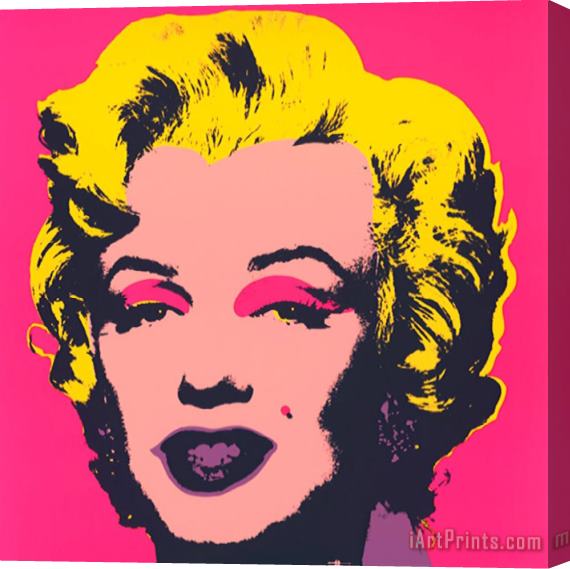 Andy Warhol Marilyn Kopf Beige Schwarz Gelb Stretched Canvas Print / Canvas Art