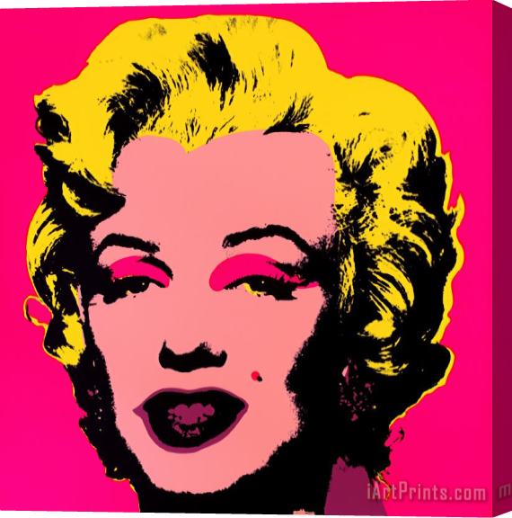 Andy Warhol Marilyn Monroe 1967 Hot Pink Stretched Canvas Painting / Canvas Art