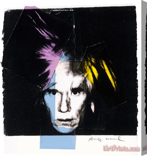 Andy Warhol Self Portrait in Fright Wig Stretched Canvas Print / Canvas Art