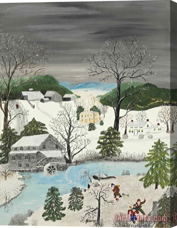Anna Mary Robertson (grandma) Moses Taking Leg Bale for Security Stretched Canvas Print / Canvas Art