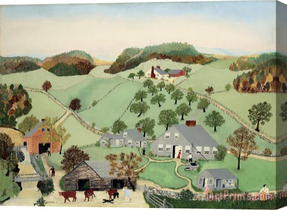 Anna Mary Robertson (grandma) Moses The Old Oaken Bucket in 1800, 1943 Stretched Canvas Print / Canvas Art