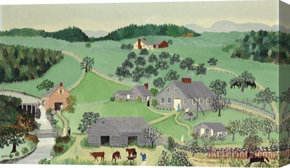 Anna Mary Robertson (grandma) Moses The Old Oaken Bucket Stretched Canvas Print / Canvas Art