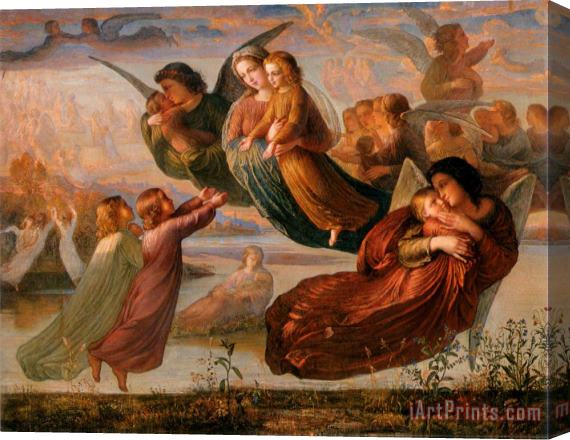 Anne Francois Louis Janmot The Poem of The Soul Memory of Heaven Stretched Canvas Painting / Canvas Art