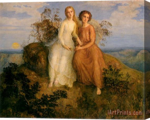 Anne Francois Louis Janmot The Poem of The Soul One Evening Stretched Canvas Painting / Canvas Art