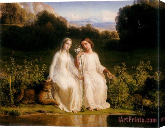 Anne Francois Louis Janmot The Poem of The Soul Virginitas Stretched Canvas Painting / Canvas Art