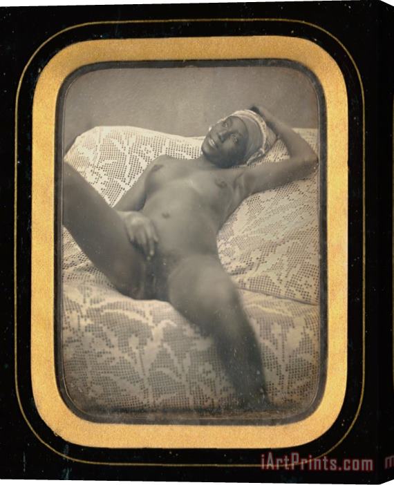 Anonymous French Artist Nude Study of a Black Female Stretched Canvas Print / Canvas Art