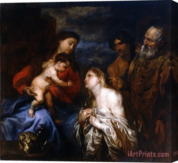 Anthonie Van Dyck La Virgen Y El Nino Con Los Pecadores Arrepentidos Stretched Canvas Painting / Canvas Art