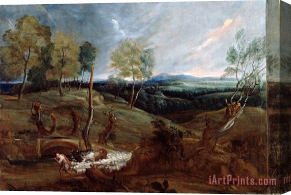 Anthonie Van Dyck Sunset Landscape with a Shepherd And His Flock Stretched Canvas Print / Canvas Art
