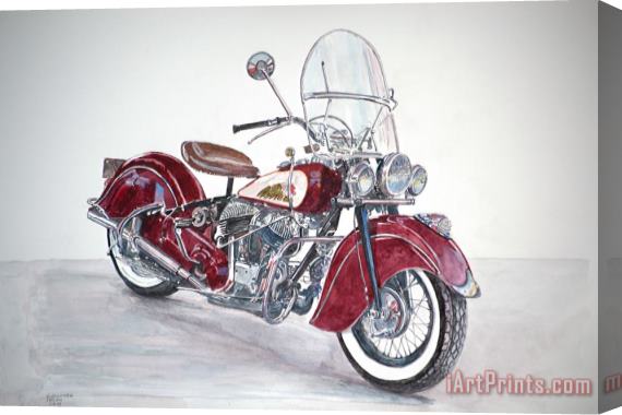 Anthony Butera Indian Motorcycle Stretched Canvas Painting / Canvas Art