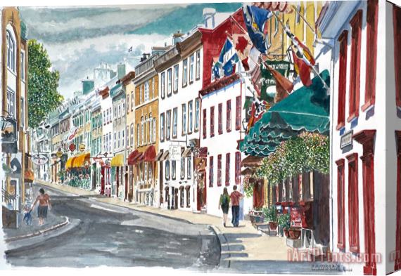 Anthony Butera Quebec Old City Canada Stretched Canvas Print / Canvas Art