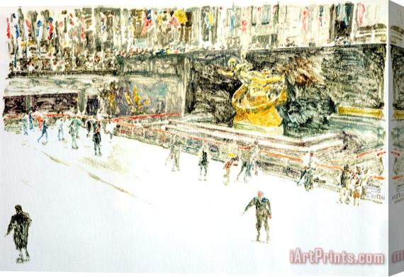 Anthony Butera Rockefeller Center Skaters Stretched Canvas Painting / Canvas Art