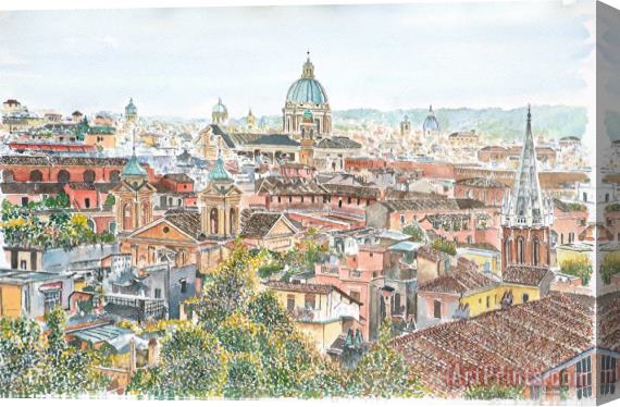 Anthony Butera Rome Overview From The Borghese Gardens Stretched Canvas Print / Canvas Art
