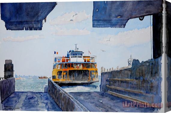Anthony Butera Staten Island Ferry Docking Stretched Canvas Print / Canvas Art
