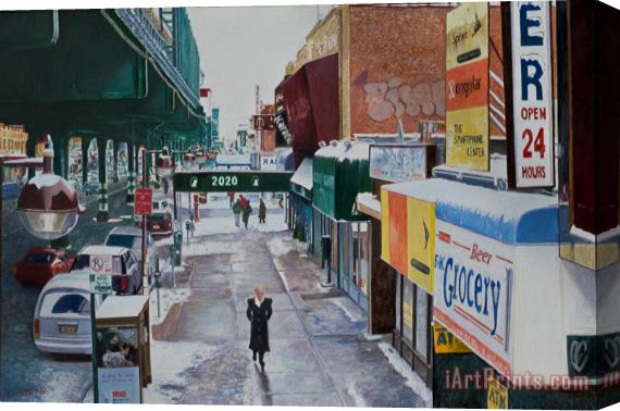 Anthony Butera Under The El 86th Street Brooklyn Stretched Canvas Print / Canvas Art