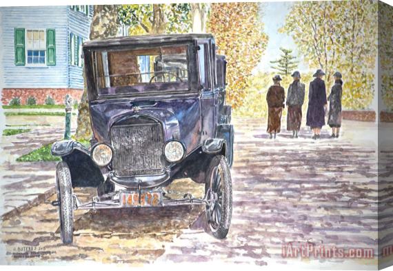 Anthony Butera Vintage Car Richmondtown Stretched Canvas Print / Canvas Art