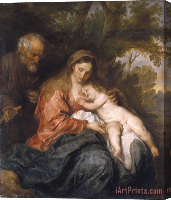 Anthony van Dyck Rest on The Flight Into Egypt Stretched Canvas Painting / Canvas Art