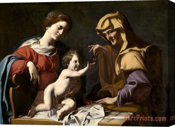Antiveduto Gramatica Virgin And Child with St Anne Stretched Canvas Print / Canvas Art