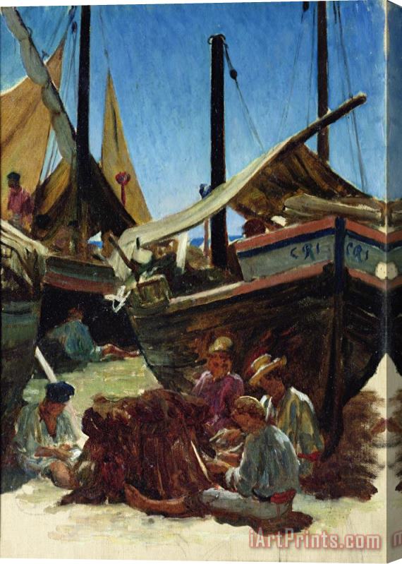 Antoine Auguste Ernest Hebert Anzio The Port Stretched Canvas Painting / Canvas Art