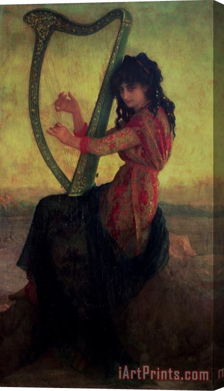 Antoine Auguste Ernest Hebert Muse Playing the Harp Stretched Canvas Painting / Canvas Art