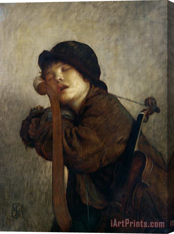 Antoine Auguste Ernest Hebert The Little Violinist Sleeping Stretched Canvas Painting / Canvas Art