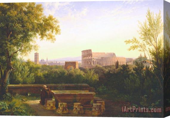 Antoine Felix Boisselier View Of The Colosseum From The Orti Farnesiani Stretched Canvas Painting / Canvas Art