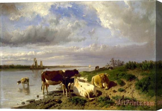 Anton Mauve Landscape with Cattle Stretched Canvas Print / Canvas Art