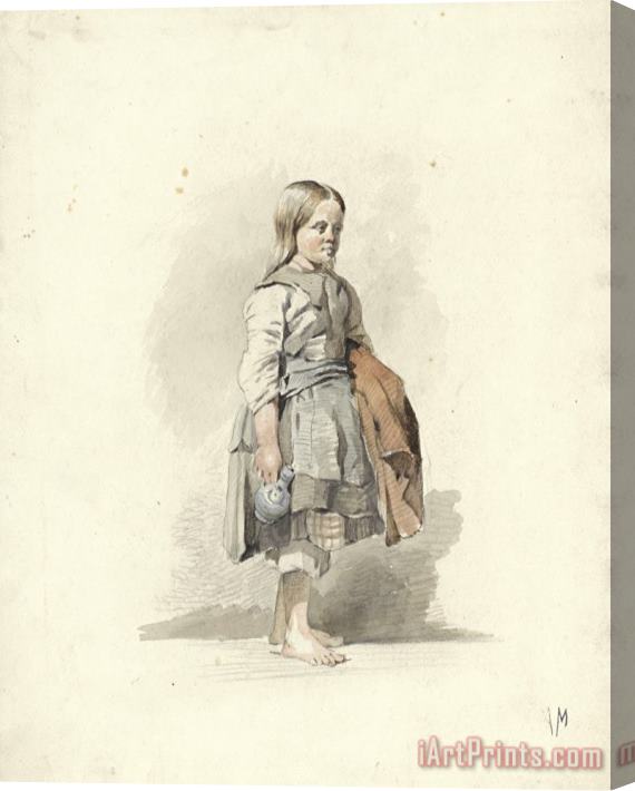 Anton Mauve Staand Meisje Met Kruik En Mantel Onder De Arm Stretched Canvas Print / Canvas Art