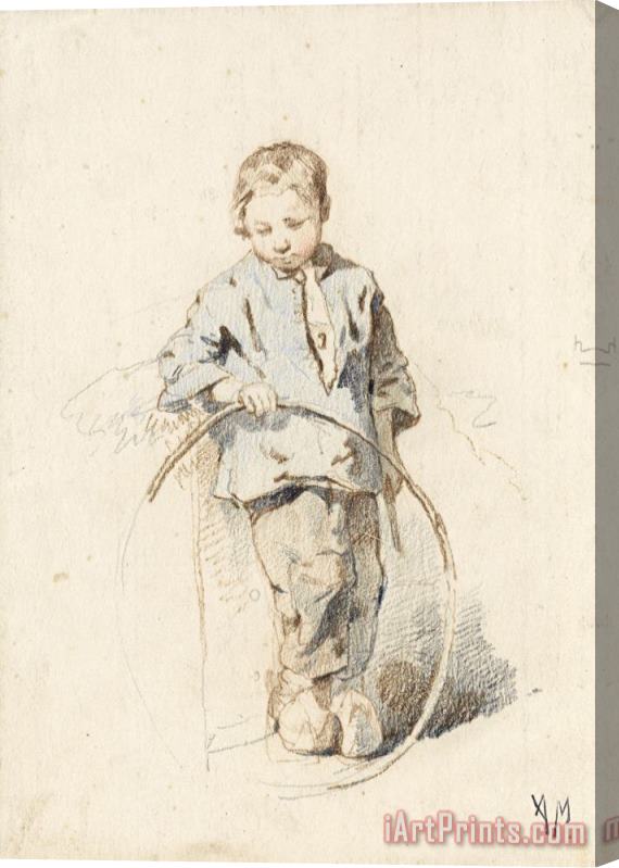 Anton Mauve Staande Jongen Met Een Hoepel Stretched Canvas Print / Canvas Art