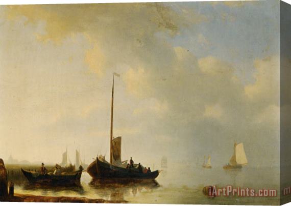 Antonie Waldorp Sailing Vessels Off The Dutch Coast Stretched Canvas Painting / Canvas Art