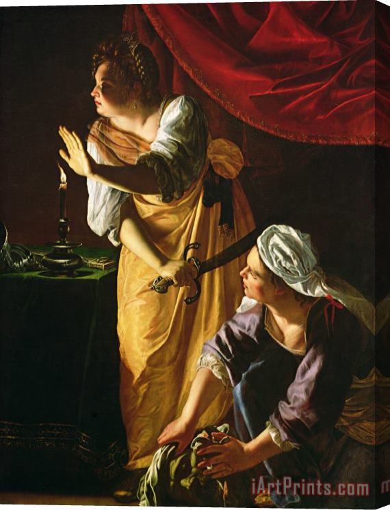 Artemisia Gentileschi  Judith and Maidservant with the Head of Holofernes Stretched Canvas Painting / Canvas Art
