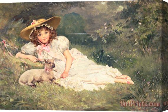 Arthur Dampier May The Little Shepherdess Stretched Canvas Painting / Canvas Art